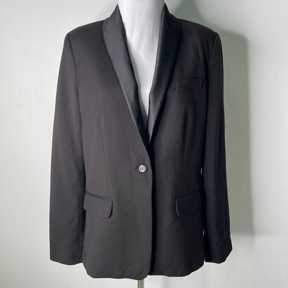 Yves Saint Lauren YSL Women's Black One Button Blazer Size 8 - Picture 1 of 7